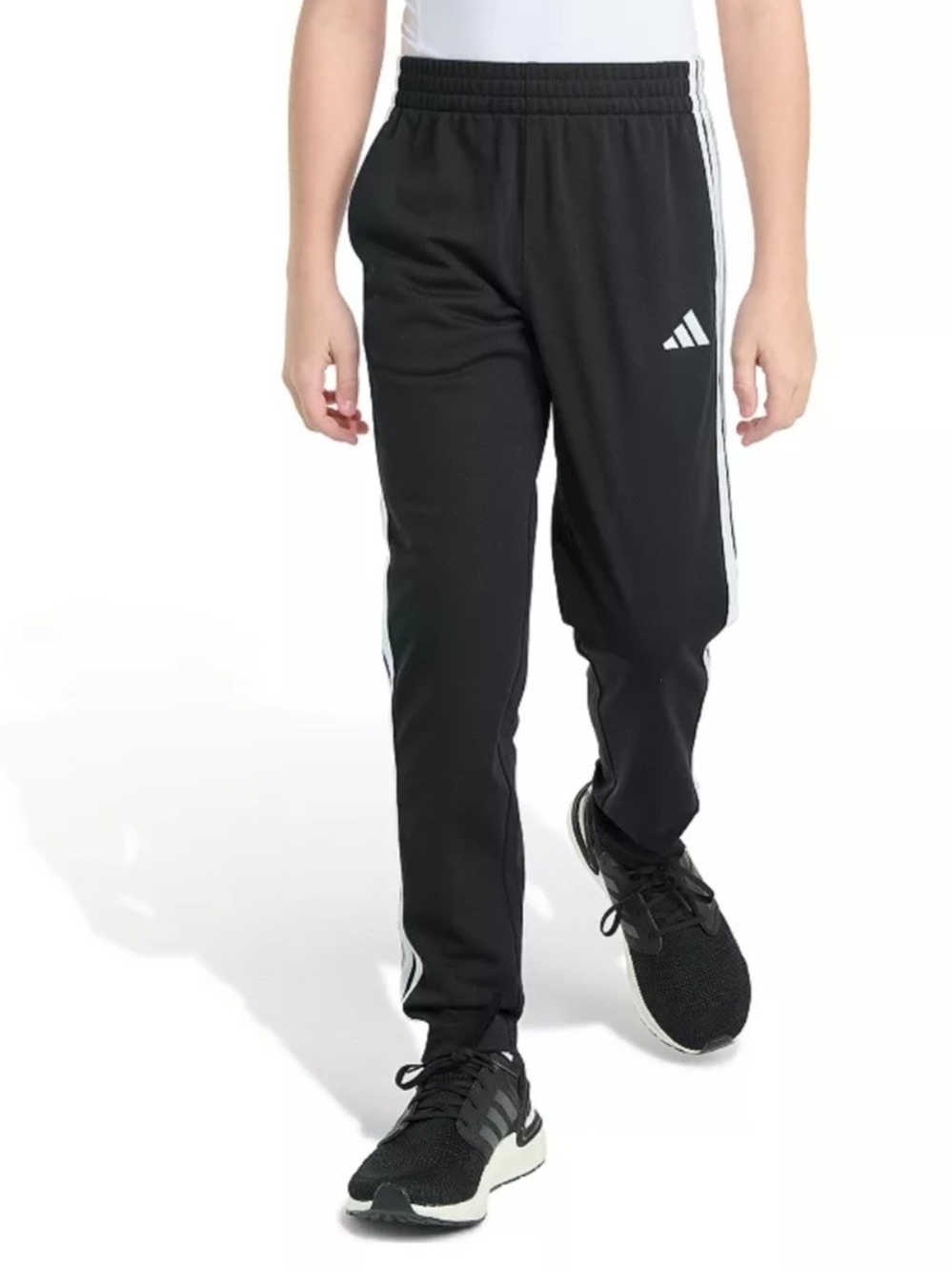 Adidas Kids' Black Track Pants with Side Stripes Size Large NwT